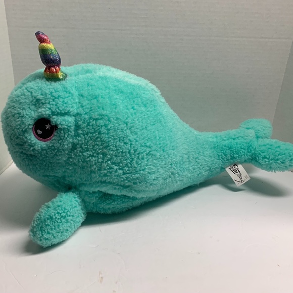 Hug A Pet Plush Narwhal stuffed Doll Toy 20 in Length Green - Picture 1 of 6